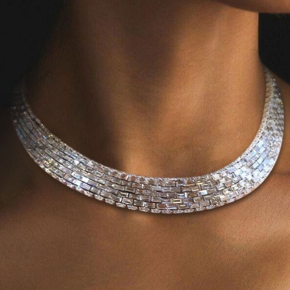 Luxurious Baguette Tennis Necklace